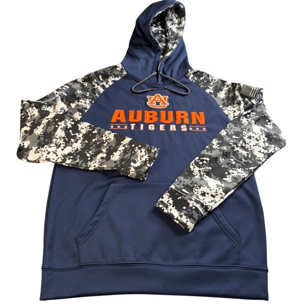 Colosseum Auburn Tigers Men's Medium Hoodie Navy Blue Digital Camo Embroidered